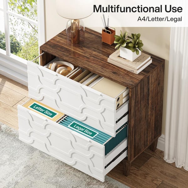 HOMESTOCK White 5-Drawer Office File Cabinets Wooden File Cabinets for Home  Office Lateral File Cabinet Wood File Cabinet 99942 - The Home Depot