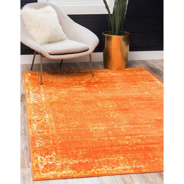 Sofia Casino Orange 4' 0 x 6' 0 Area Rug