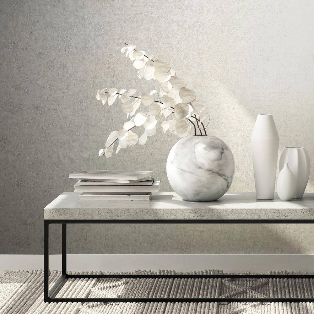 Silver Textured Plaster Effect Wallpaper Roll