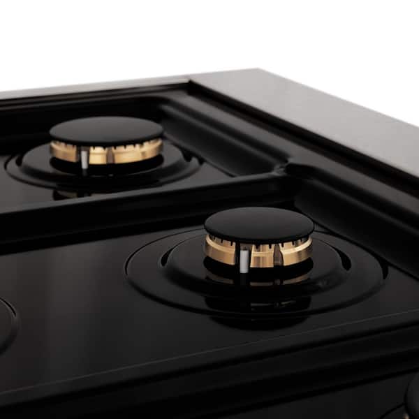 Autograph 48 in. Legacy Dual Fuel Range with 7 Burners and 2 Ovens in Satin Steel with White and Bronze Accents