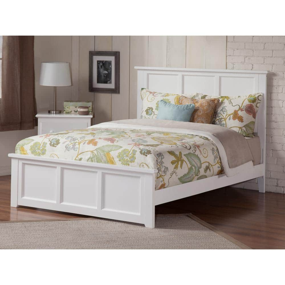 AFI Madison White Solid Wood Frame King Size Low Profile Platform Bed ...