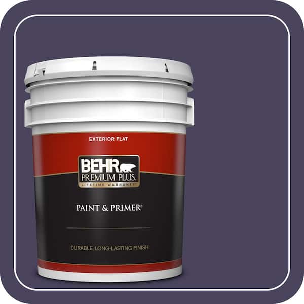 BEHR PREMIUM PLUS 5 gal. #S-H-640 Purple Blanket Flat Exterior Paint & Primer