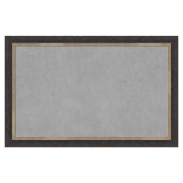 Amanti Art Hammered Charcoal Tan 45 in. x 29 in Framed Magnetic Board