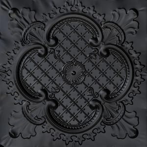 Majestic Satin Black 2 ft. x 2 ft. Decorative Nail Up Tin Ceiling Tile (48 sq. ft./case)