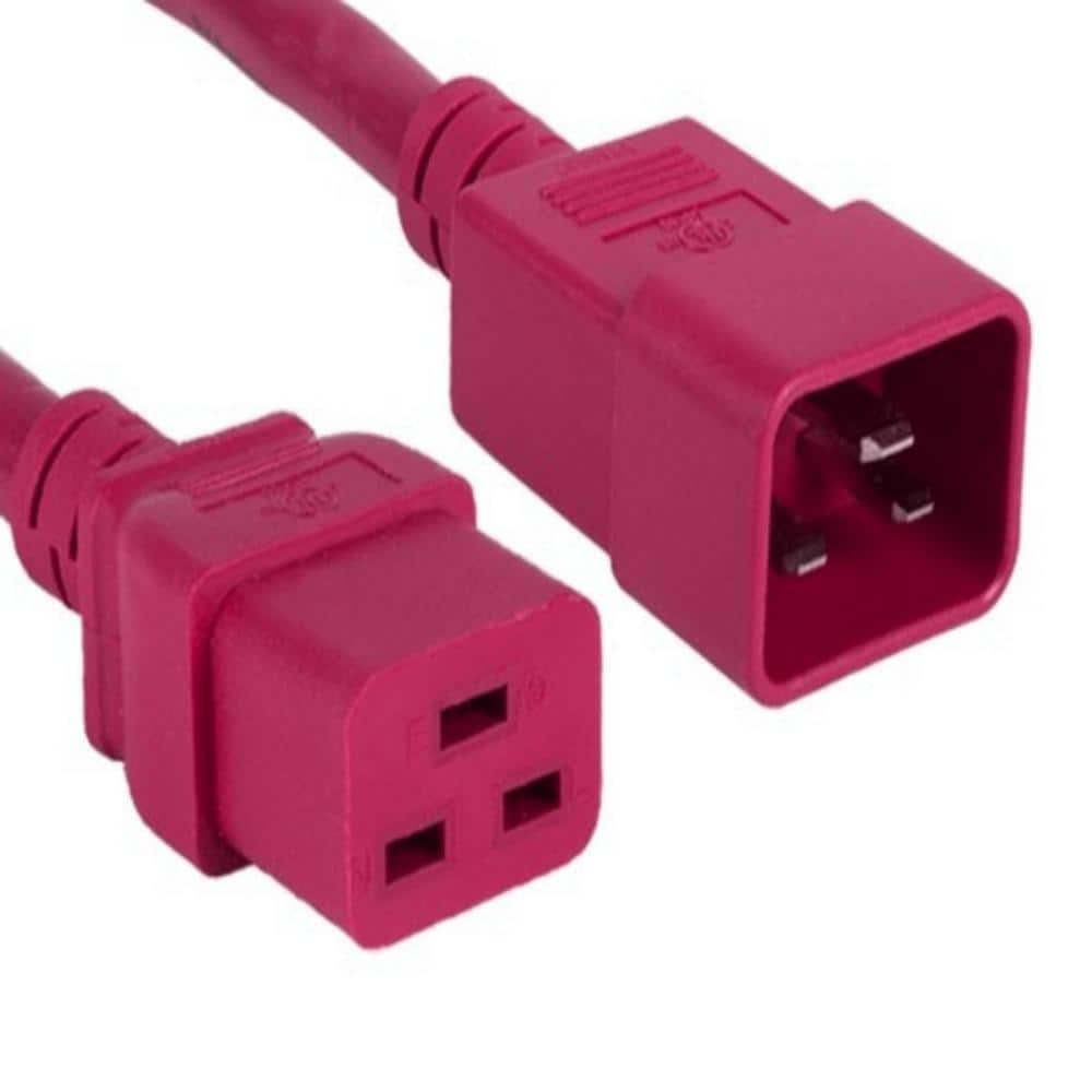 3 ft. 12 AWG 20 Amp 250-Volt Heavy-Duty Power Cord (IEC320 C20 to IEC320 C1