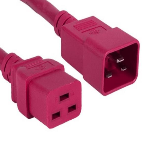 SANOXY 6 ft. 12 AWG 20 Amp 250-Volt Heavy-Duty Power Cord (IEC320 C20 to IEC320 C19), Red