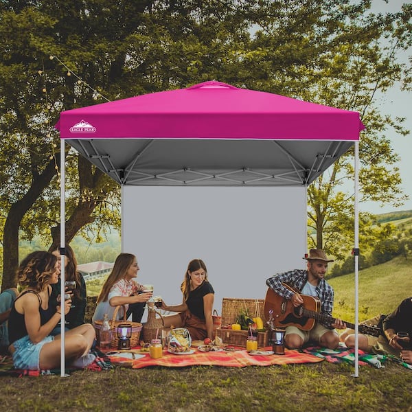 EAGLE PEAK 8 ft. x 8 ft. Straight Leg Instant Canopy Pop Up Tent Sheter with One Wall