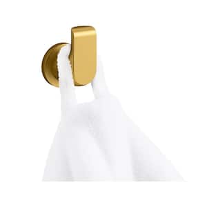 Avid J-Hook Robe Hook in Vibrant Brushed Moderne Brass