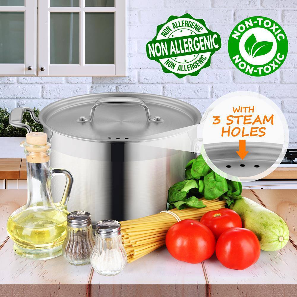 NutriChef 5-Quart Stainless Steel Stockpot with Lid