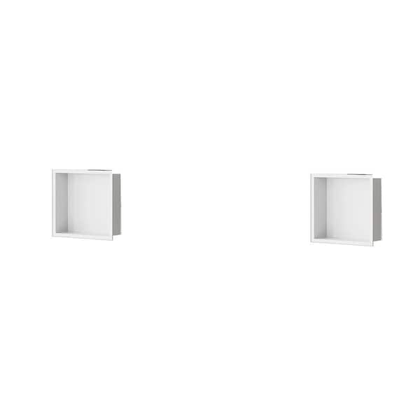 12 in. W x 12 in. H x 4 in. D. Shower Niche Recessed Niche Shower Storage in White (Pack of 2)