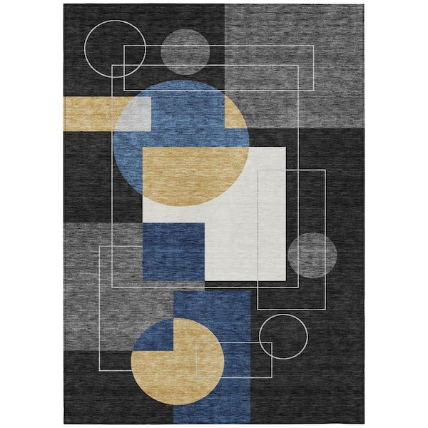 Chantille Machine Washable Indoor/Outdoor Abstract ACN2500 Black 3 ft. x 4 ft. Area Rug
