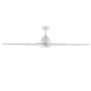 Mocha XL 66 in. Indoor/Outdoor Matte White 8-Blade Smart Ceiling Fan with Remote Control