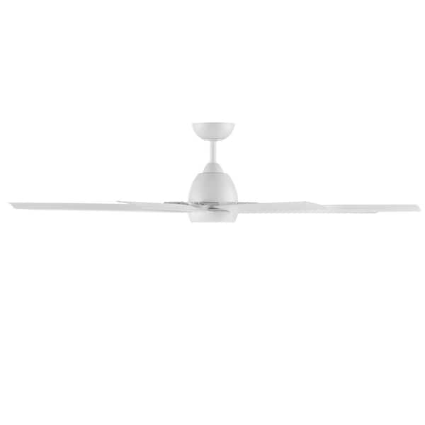 Mocha XL 66 in. Indoor/Outdoor Matte White 8-Blade Smart Ceiling Fan with Remote Control