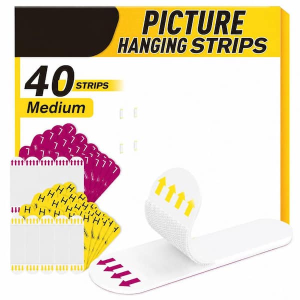 Metal Picture/Mirror Hanging Adhesive Strip (1-Pack), Picture Hanging Strips Heavy Duty, Damage Free Picture