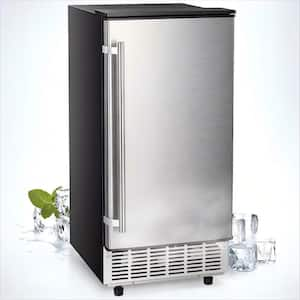 15 in. 80 lbs. Freestanding or Built-in Premium Compact Ice Machine Maker in Stainless Steel