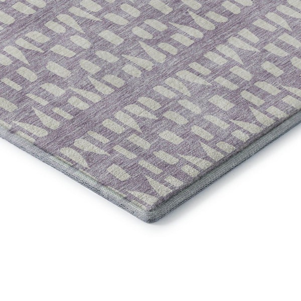 Mayfield Premium Machine Washable Abstract AMF963 Lavender 8 ft. x 10 ft. Area Rug
