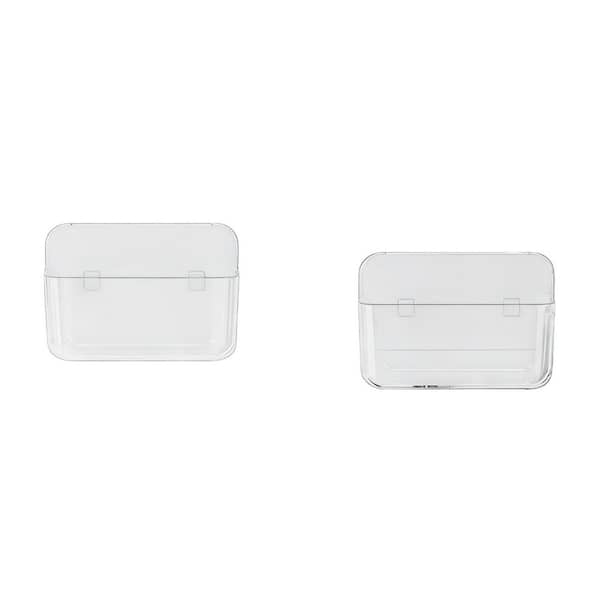2-Pack Acrylic No Drilling Adhesive Wall Mount Clear Shower Caddy in Clear for Bathroom Vanities, Kitchen Cabinets