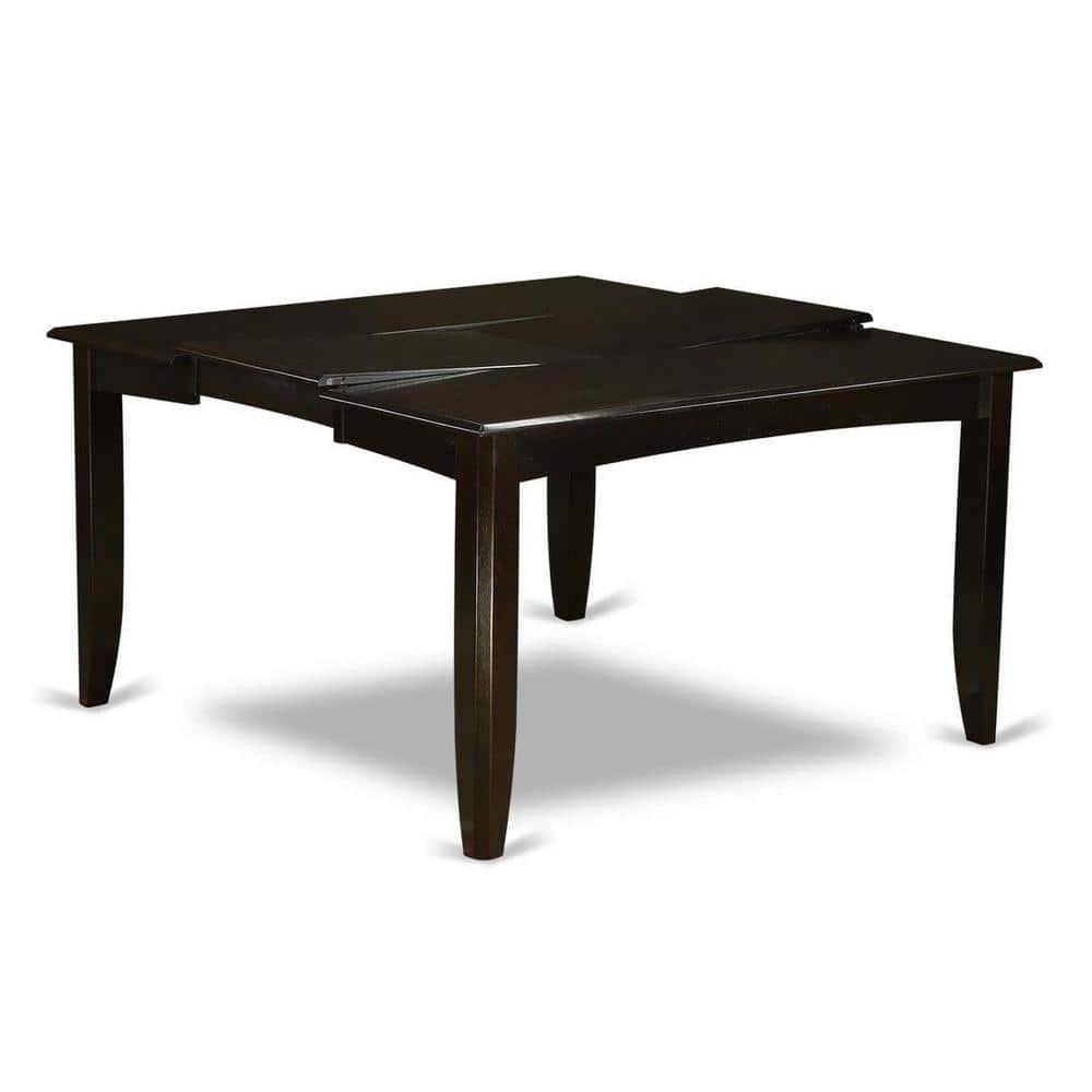 Cappuccino Finish Solid Wood Square Dining Table Set with 8 High Back Chairs