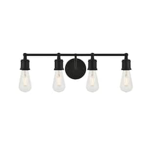 Timeless Home Sofia 22.1 in. W x 5.6 in. H 4-Light Black Wall Sconce