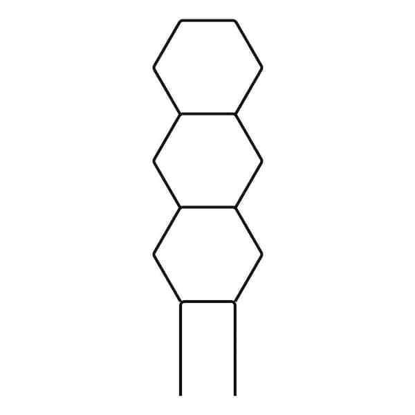 24 in. H x 7 in. W x. 25 in. D Black Steel Pot Honeycomb Trellis