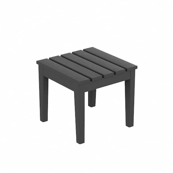 Shoreside Gray Square HDPE Plastic 18 in. Modern Outdoor Side Table
