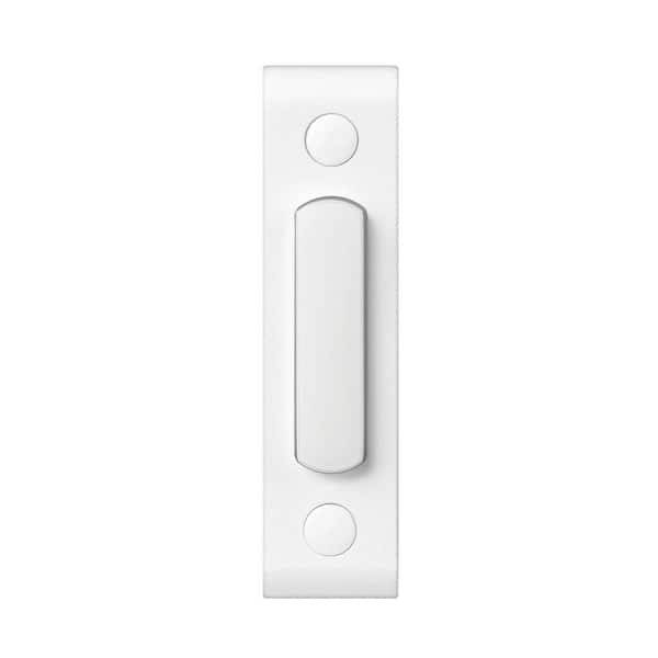 White Metal Wired Lighted Push Doorbell Button