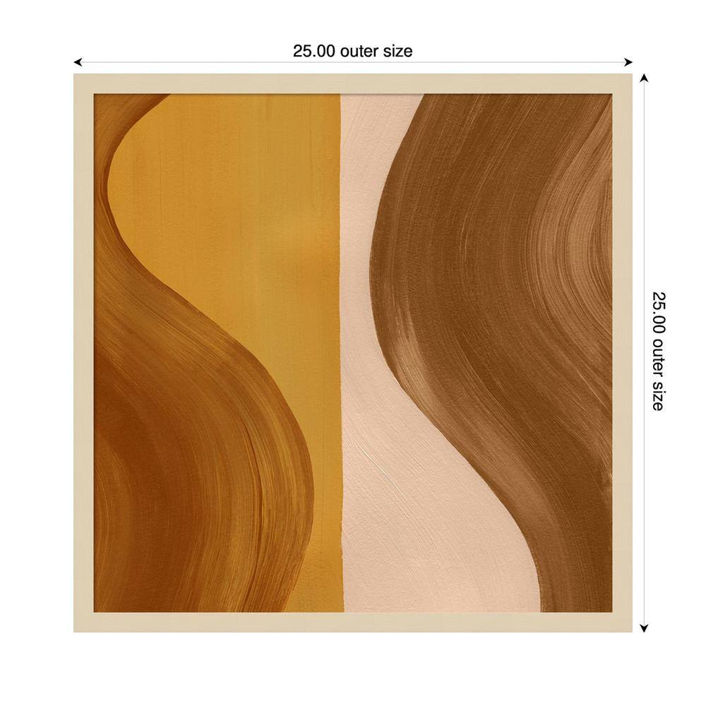 Wavy Clay II Abstract Brown and Beige Framed Wall Art