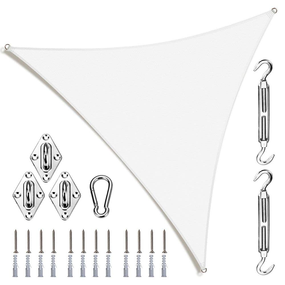 12 ft. x 12 ft. x 12 ft. Triangle Sun Shade Sail with Hardware Kit-White price history on PriceWatchPro