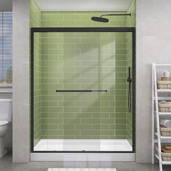 Getpro 50 in.-54 in. W x 72 in. H Double Sliding Framed Alcove Bypass Shower Door in Brushed Nickel with 1/4 in. Clear Glass