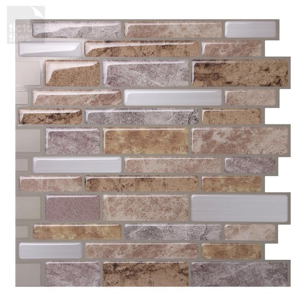Tic Tac Tiles Polito Fresco 10 in. W x 10 in. H Peel and Stick Self-Adhesive Decorative Mosaic Wall Tile Backsplash (5-Tiles)