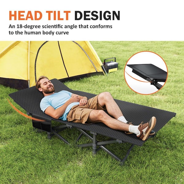 Double Camping Chairs Portable Folding Sofa with Cup Holders and Carry Bag, Camping Couch for Outdoor Lawn Beach, Grey