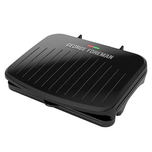 Family Size 5 Serving Nonstick Compact Electric Indoor Grill in Black