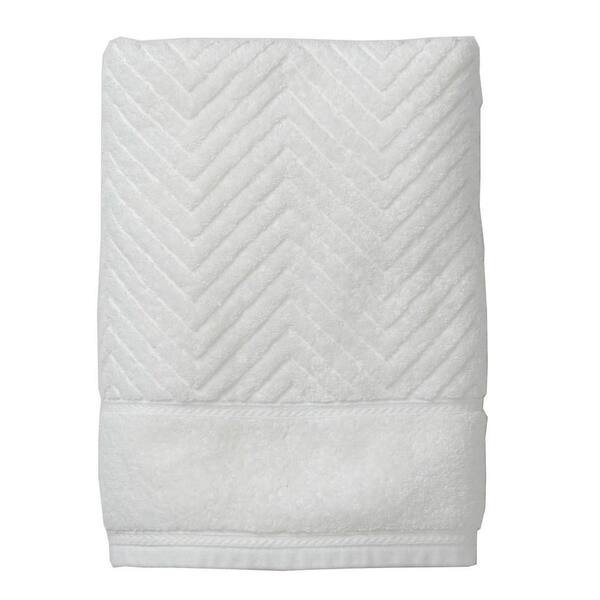 The Company Store Chevron White Egyptian Cotton Hand Towel