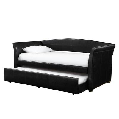 Faux Leather Trundle Daybeds, Leather Daybed With Trundle