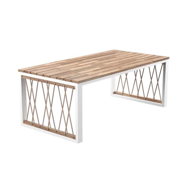Southern Enterprises Warchena White Wood Outdoor Coffee Table