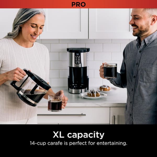  Ninja DCM201 14 Cup , Programmable Coffee Maker XL Pro with  Permanent Filter, 2 Brew Styles Classic & Rich, 4 Programs Small Batch,  Delay Brew, Freshness Timer & Keep Warm, Stainless
