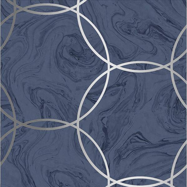 Graham & Brown Aqueous Geo Cobalt Nonwoven Paper Paste the Wall Removable Wallpaper
