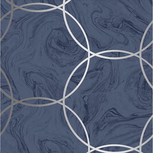 Graham & Brown Aqueous Geo Cobalt Blue Removable Wallpaper Sample