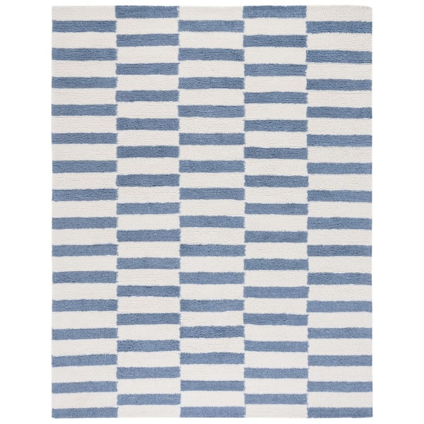 Vermont 8 ft. x 10 ft. Ivory/Blue Striped Column Area Rug