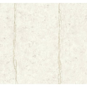 60.75 sq. ft. Metallic Alabaster Concrete Cracks Paper Unpasted Wallpaper Roll