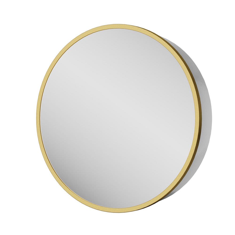 20 in. W x 20 in. H Round Gold White Metal Framed Surface Mount Medicine Cabinet with Mirror price history on PriceWatchPro