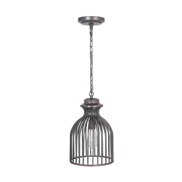 Home Decorators Collection Aria 1-Light Brushed Bronze Hardwire Pendant