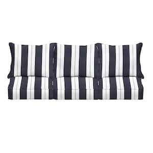 27 in. x 29 in. Sunbrella Deep Seating Indoor/Outdoor Couch Pillow and Cushion Set in Relate Harbor