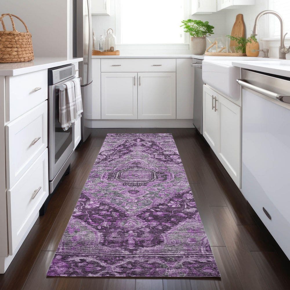 Chantille Machine Washable Indoor/Outdoor Abstract ACN1761 Eggplant 2 ft. 3 in. x 7 ft. 6 in. Runner Rug price history on PriceWatchPro