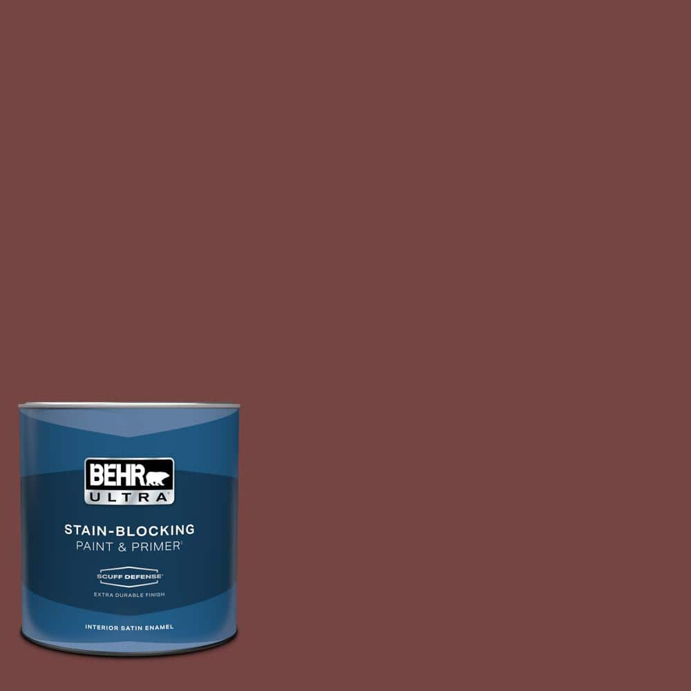 BEHR ULTRA 1 qt. S130-7 Cherry Cola Extra Durable Satin Enamel Interior  Paint & Primer 775304 - The Home Depot