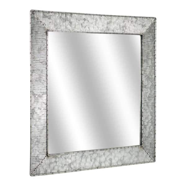 American Art Decor Medium Square Grey Mirror (22 in. H x 22 in. W)