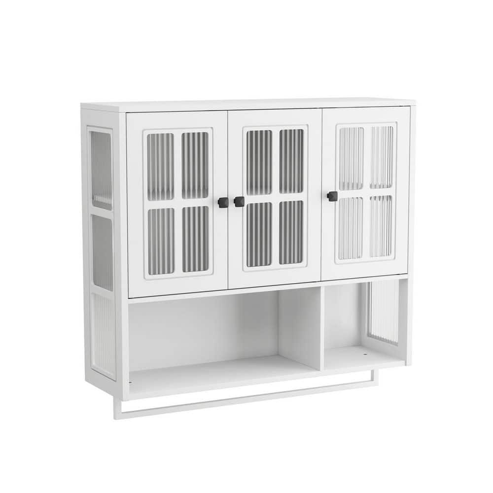 34.65 in. W x 32.48 in. H Rectangular White MDF Surface Mount Medicine Cabinet without Mirror Bathroom Wall Cabinet price history on PriceWatchPro