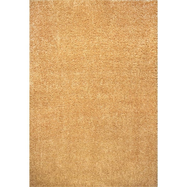 Kara Solid Shag Yellow Doormat 2 ft. x 3 ft.  Indoor Area Rug