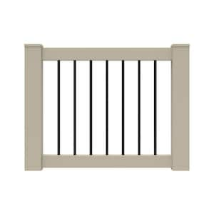 Bella Premier Series 46.5 in. x 36 in. Clay Vinyl Deck Railing Gate Kit with Aluminum Balusters