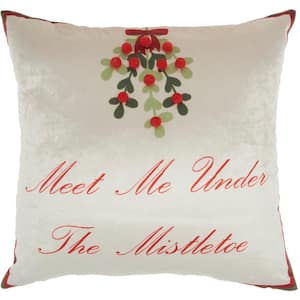 Holiday Multicolor Botanical 18 in. x 18 in. Throw Pillow